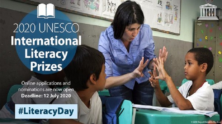 Prémios Internacionais de Alfabetização UNESCO 2020